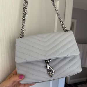 Rebecca Minkoff Light Gray Quilted Leather Shoulder Bag